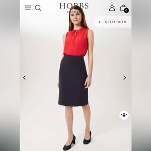 Hobb London Leila Pencil Skirt in Navy